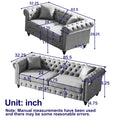 Fx 3 Seats 2 Seats Combo Sofa Modern Living Room Sofa With Solid Wood Frame And Wooden Feet, 4 Cushions, Apartment Sofa Furniture For Living Room, Living Room, Office Grey Wood Pine Foam Fabric 5