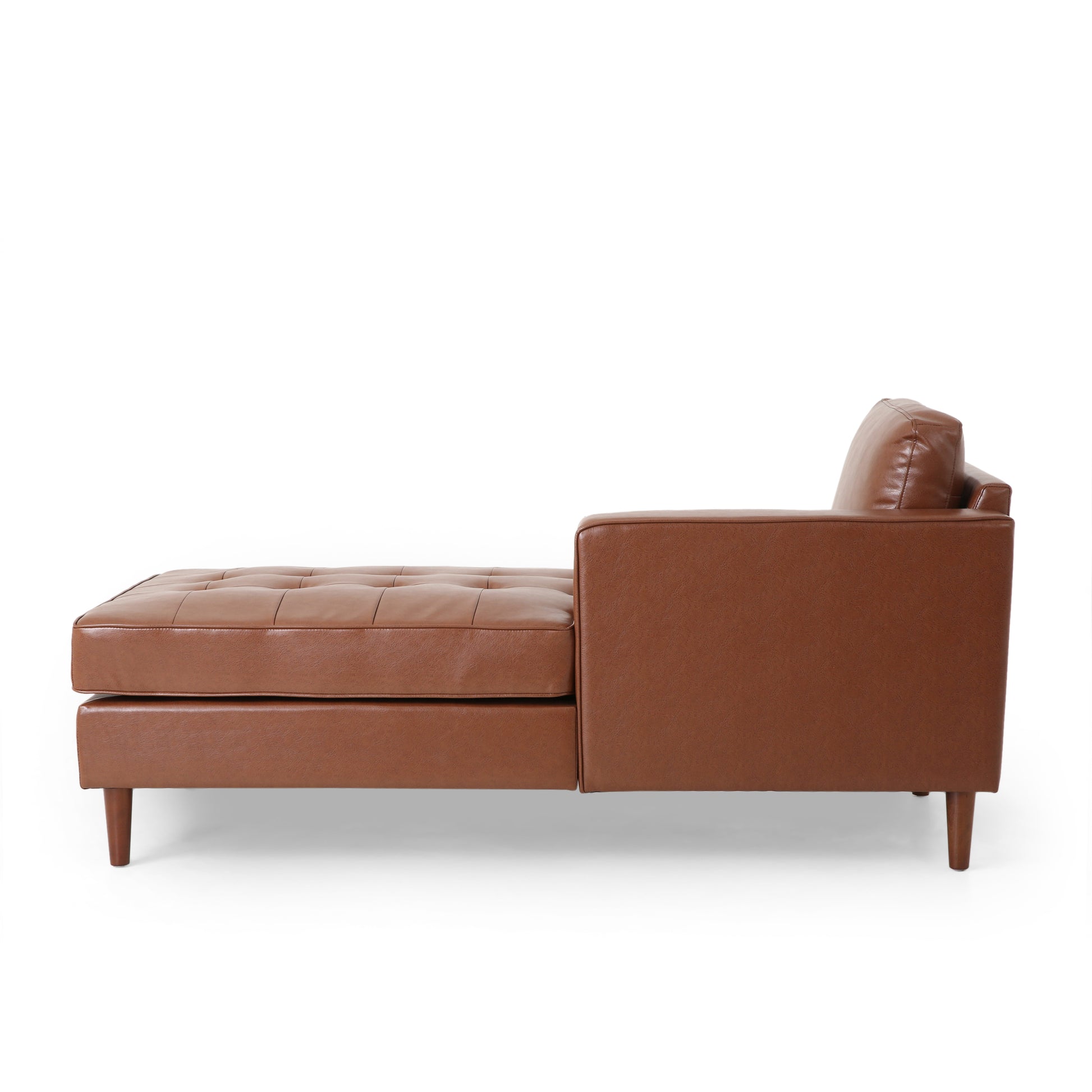 Chaise Lounge Light Brown Pu