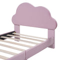 Twin Size Upholstered Cloud Shape Bed ,Velvet Platform Bed With Headboard,No Box Spring Needed,Pink Twin Pink Velvet