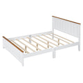 Queen Size Wood Platform Bed Wooden Slat Support, Vintage Simple Bed Frame With Rectangular Headboard And Footboard, White Box Spring Not Required Queen White Wood