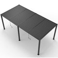 8610J Louver Pergola 10X19Ft Aluminum Frame & Louvers Black Garden & Outdoor High Wind Resistant Gazebos Aluminium