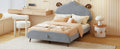 Full Size Upholstered Platform Bed With Sheep Shaped Headboard, Gray Full Gray Plywood