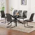 Table And Chair Set.Modern Rectangular Glass Dining Table With 0.39