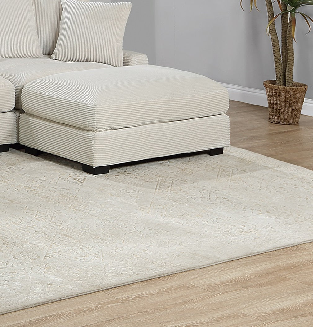 Living Room Furniture 1Pc Ottoman Beige Color Corduroy Soft Cushion Cocktail Ottoman Wood Legs Beige Primary Living Space Beige Contemporary,Modern Rectangle Corduroy