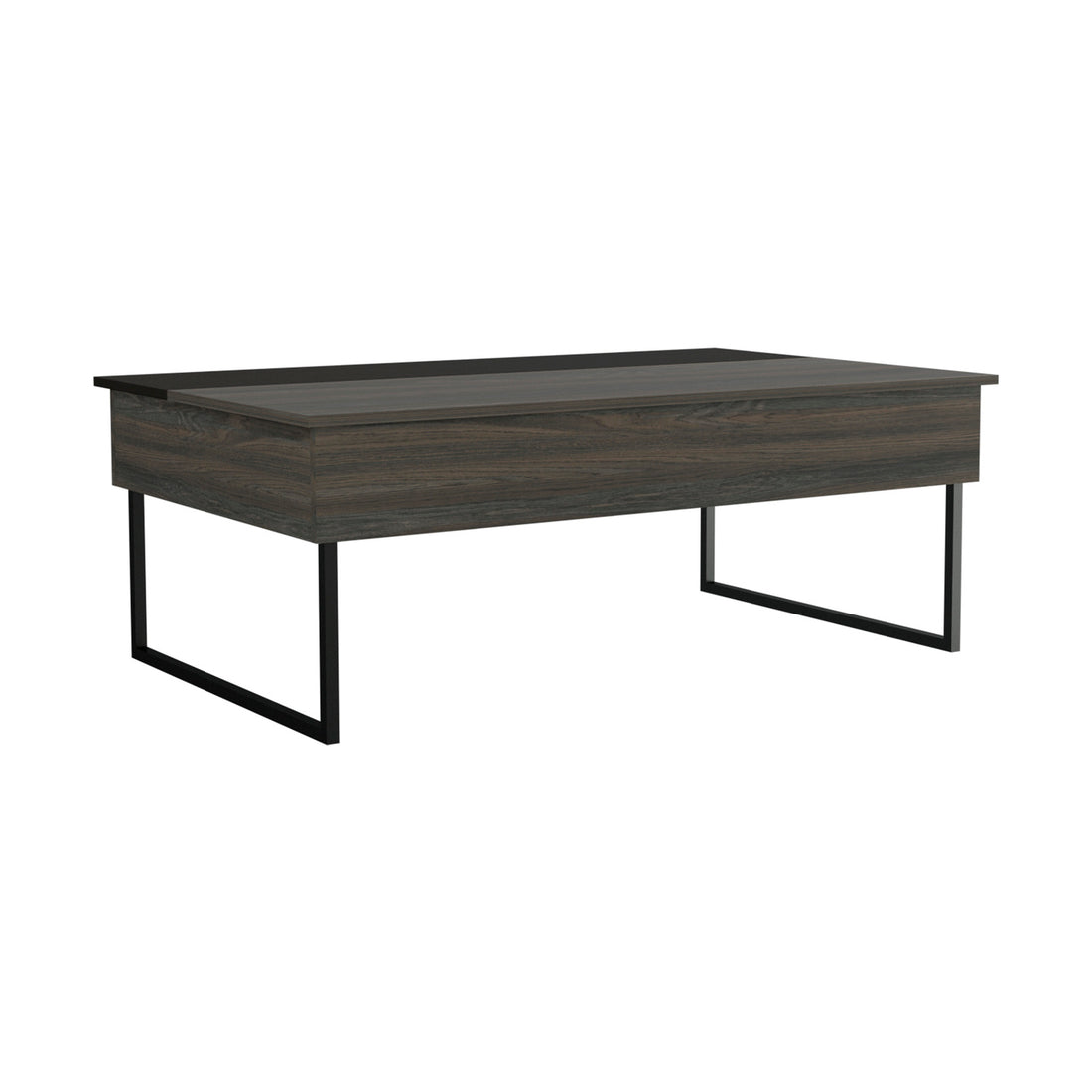 Chester Lift Top Coffee Table Carbon Gray Primary Living Space Contemporary Manual Floor Mount Pine Bookcase Melamine Engineered Wood