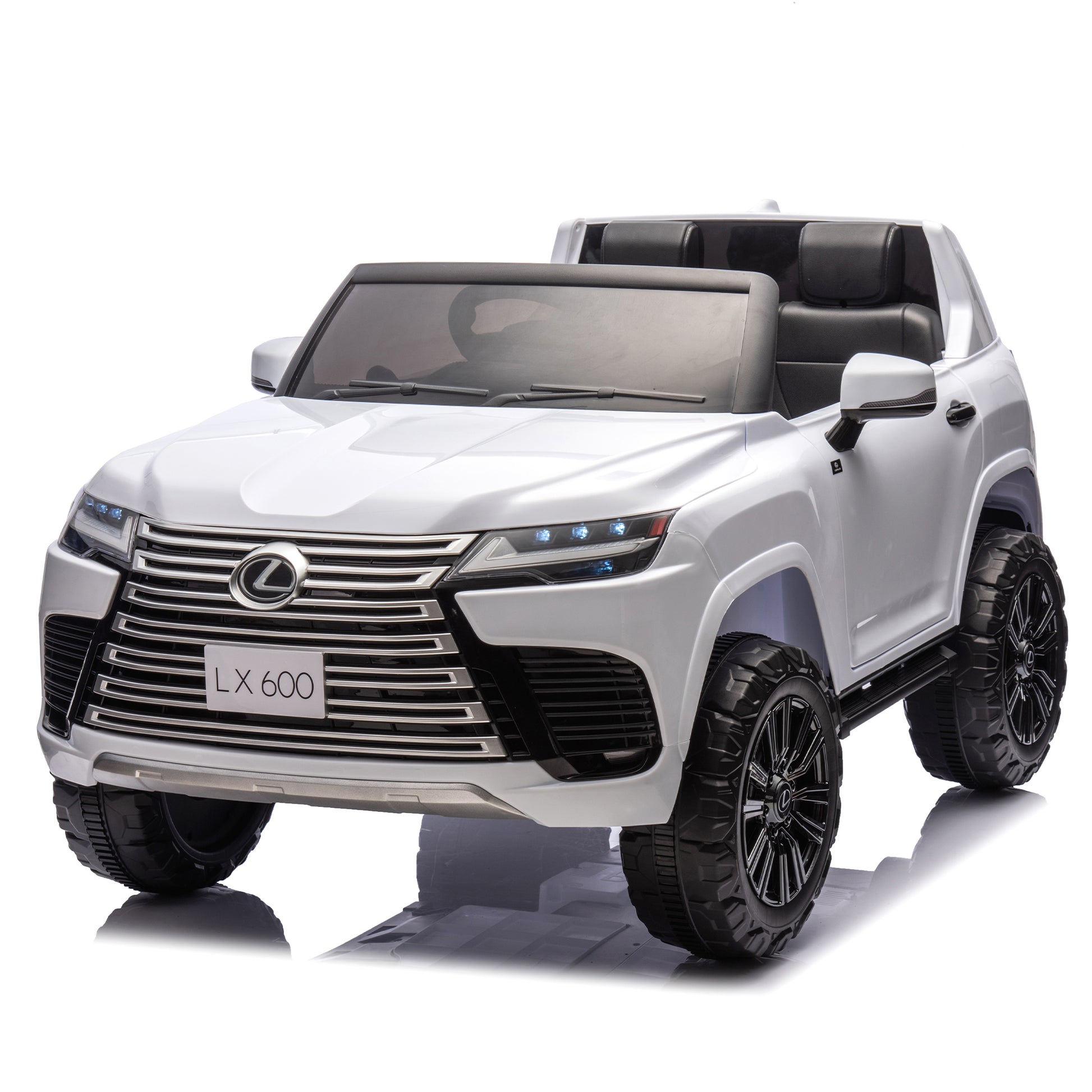Licensed Lexus Lx600 24V Two Seater Kids Ride On Car W Parents Control,Seat Width 20 Inches,2Wd,Four Wheel Suspension,Bluetooth,Mp3,Music,Adjustable Volume,Power Display,Speeds 1.86 3.11Mph For Kids. White Polypropylene