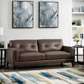 Huntington Leather Sofa Dark Granite Memory Foam Genuine Leather 2 Seat