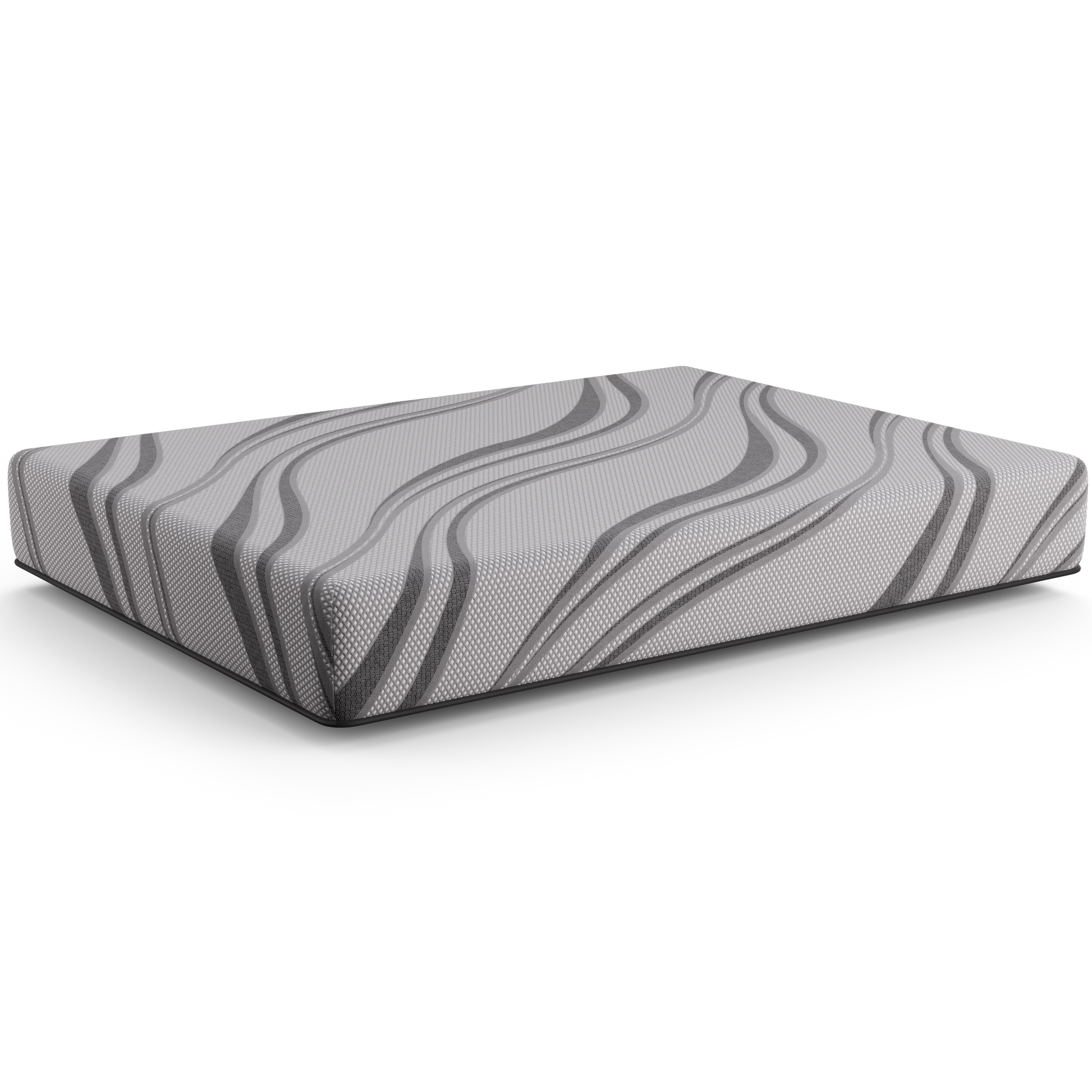 Bib: Nl 10" Pro Gel Foam Medium Twin Gray Memory Foam Fabric Twin