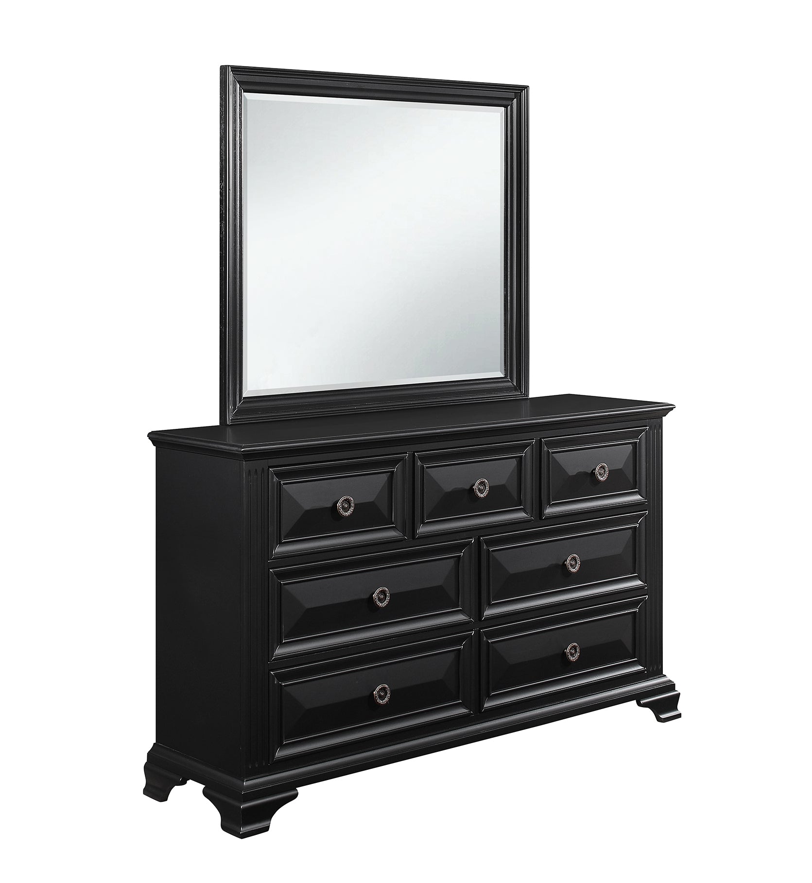 Rex Black Dresser Black Solid Wood Mdf