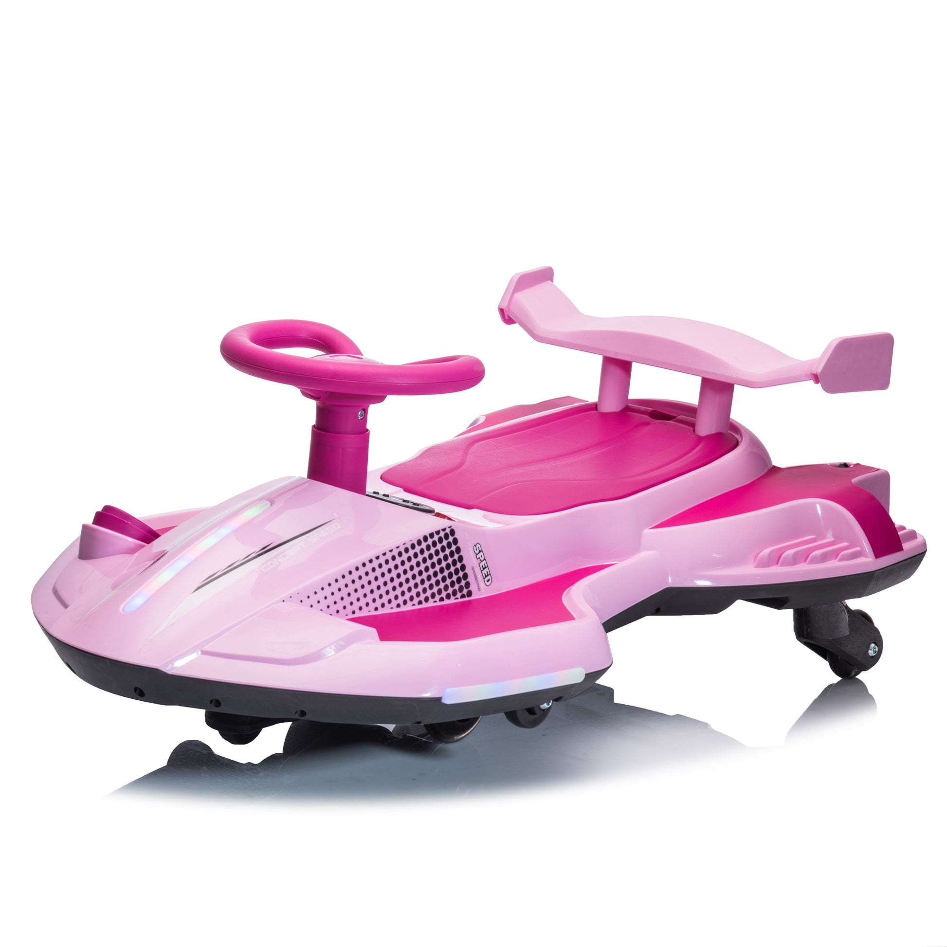 12V Kids Ride On Electric Toy,360 Degree Drift In Place,Spray Function,Front&Side Lights Design,Usb Mp3,Bluetooth,Music, 3.73 4.35 Mph,Easy Installation,Ultimate Cool Operation For Kids Aged 3 . Pink 100 149 Lbs Polypropylene