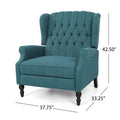 One And Half Seater Recliner Teal Fabric