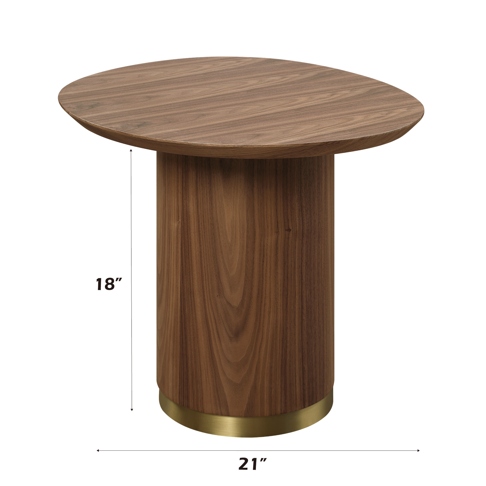 Walnut End Table With Pedestal Walnut Primary Living Space Round Wood Pedestal