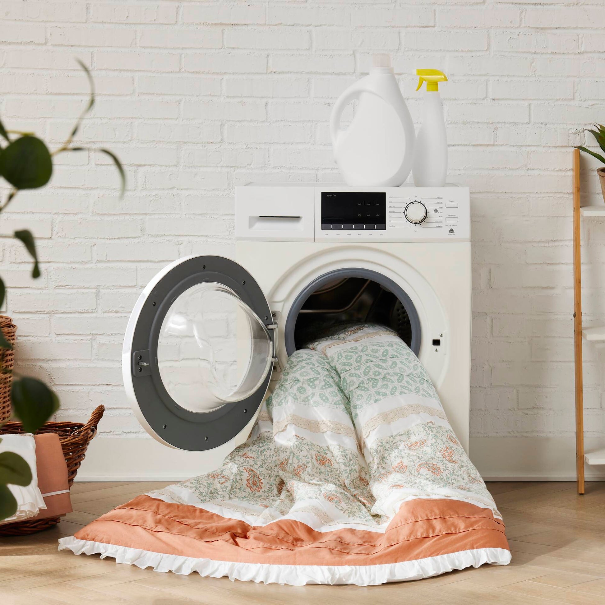 9 Piece Cotton Percale Comforter Set Coral Queen Queen Coral Polyester