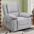 Electric Power Recliner Chair With Massage For Elderly ,Remote Control Multi Function Lifting, Timing, Cushion Heating Chair With Side Pocket Light Grey Light Grey Cat Scratch Fabric