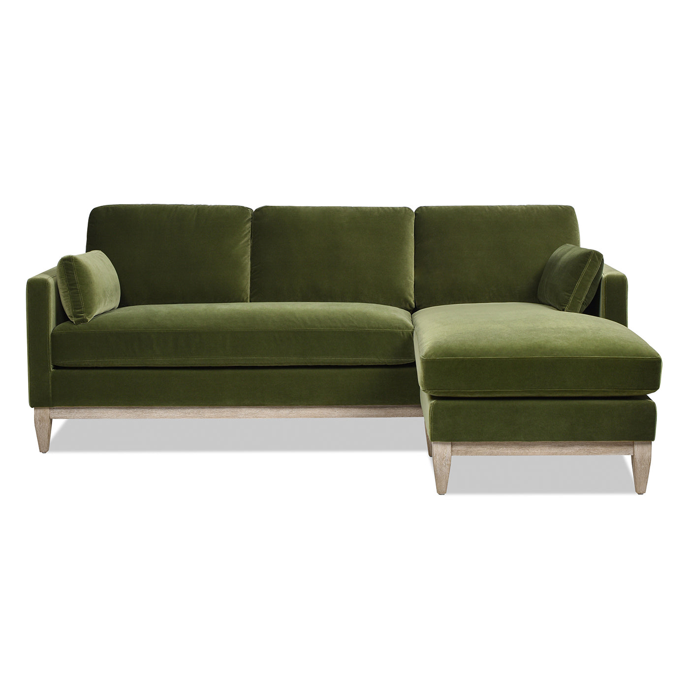 Knox 89" Modern Farmhouse Reversible Chaise Sectional Sofa, French Beige Performance Velvet Green Foam Velvet 4 Seat