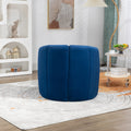 Coolmore Accent Chair With Ottoman, Mid Century Modern Barrel Chair Upholstered Club Tub Round Arms Chair For Living Room Bedroom Office Navy Velvet Navy Foam Velvet