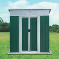 5X3 Feet Small Mini Outdoor Storage Sheds Pent Roof Green With Aluminum Alloy Frame And Sliding Door Green Garden & Outdoor Abs Pc Metal