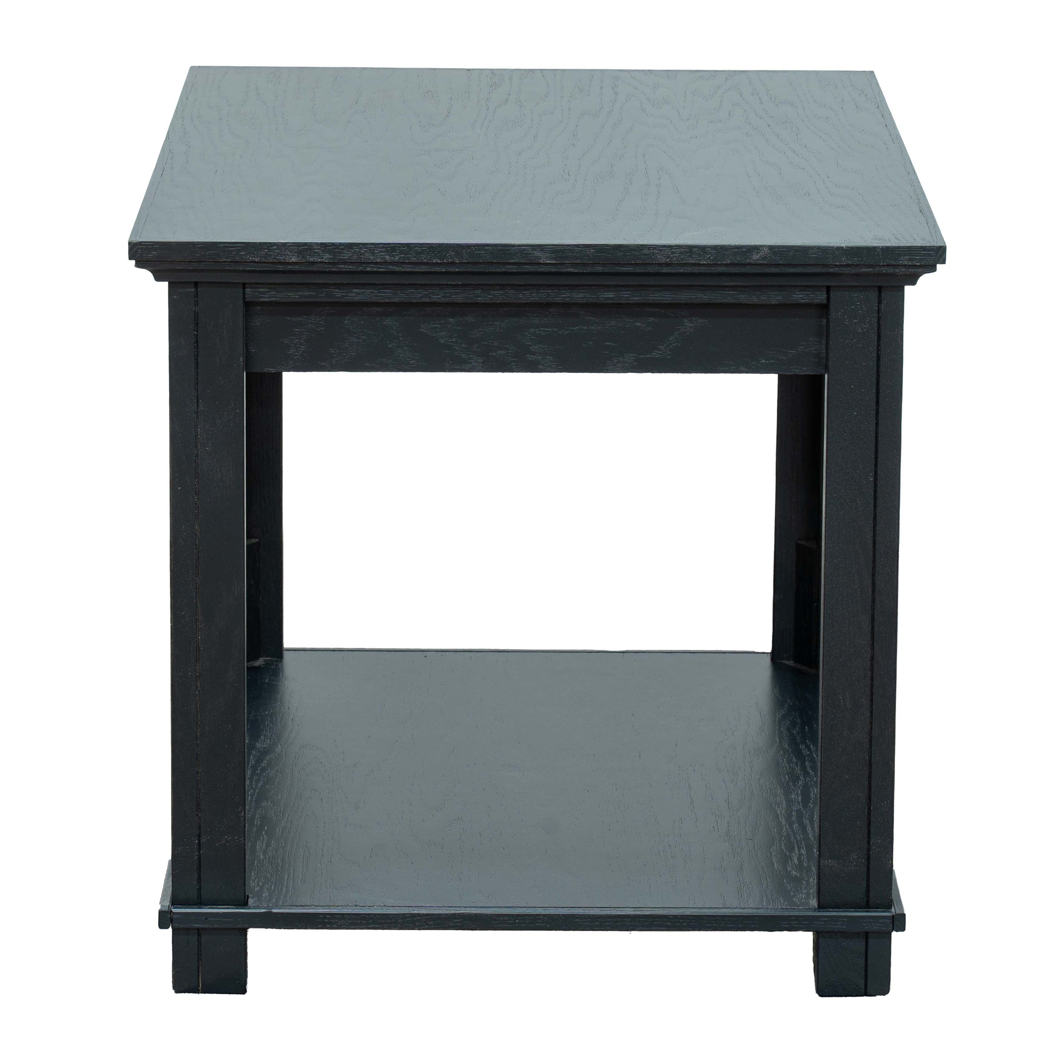 24 Inch End Table, No Assembly Required, C Finish Black Wood