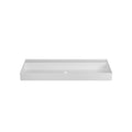 Double Faucet Hole Solid Surface Basin - White