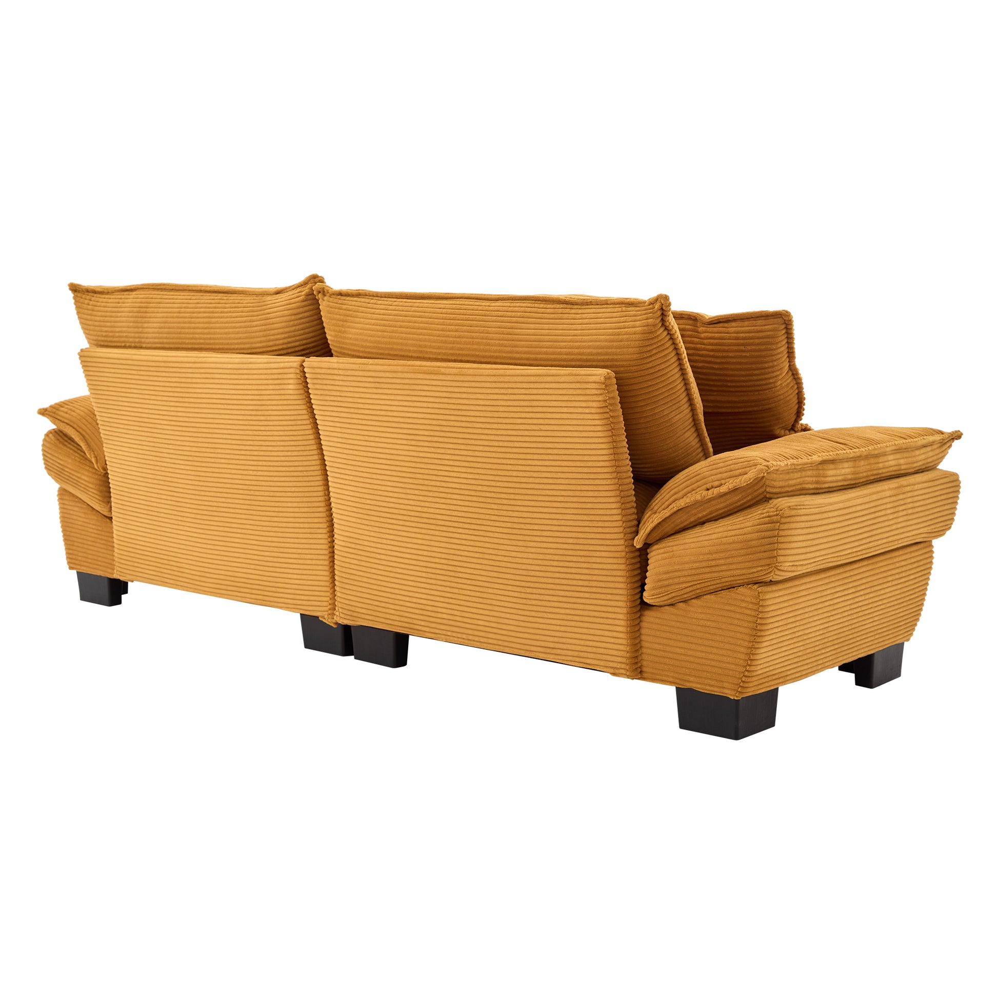 Corduroy Sofa Sleeper Couch Loveseat Sofa With Pillows Comfy Upholstered Deep Seat Sofa For Bedroom,Living Room,Apartment,Office,Dorm Yellow Corduroy Yellow Foam Upholstered 2 Seat