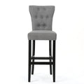 Barstool Grey Wood Fabric