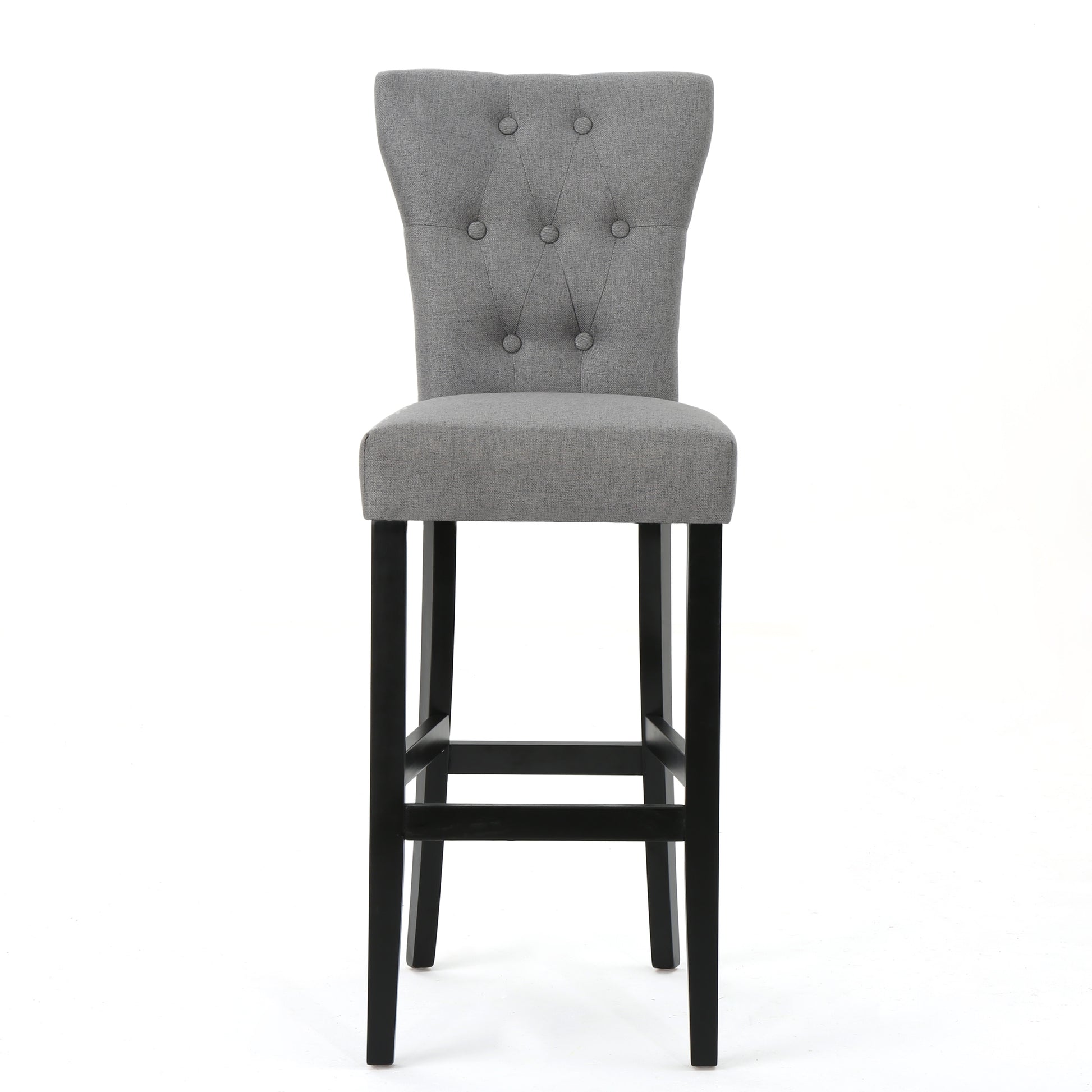 Barstool Grey Wood Fabric