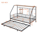 Twin Size Metal House Bed With Trundle, Black Twin Black Metal