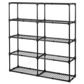 5 Shelf Wire Rack With Cover 2Pack Black Steel