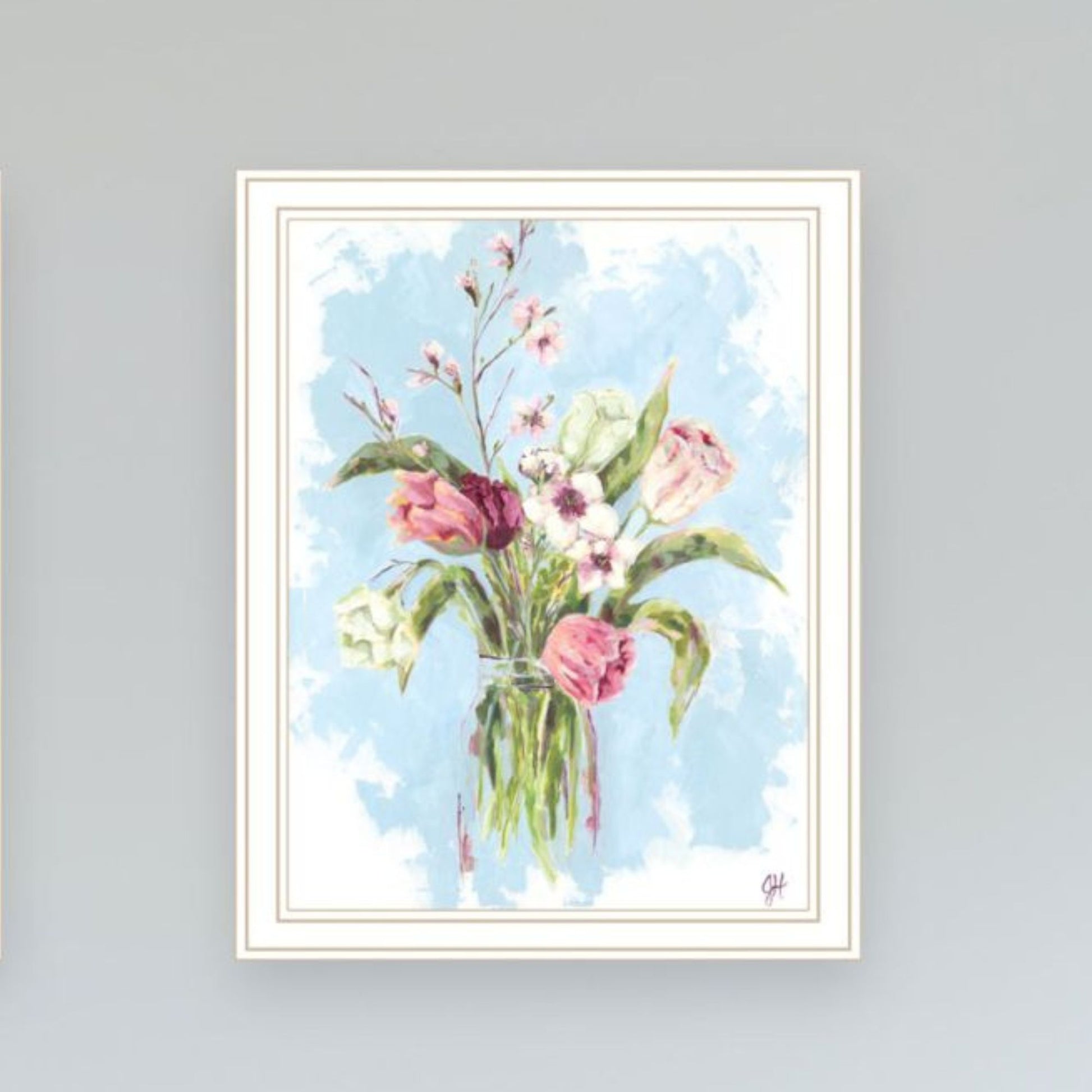 "Flowers From The Farm" Framed Wall Art For Living Room, Wall Art Print For Home Decor, Bedroom Wall Art By Jennifer Holden Multicolor Wood Paper