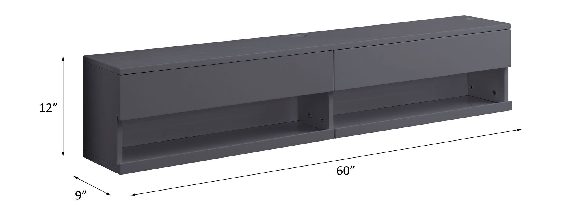 Grey Floating Tv Stand With Led Light Grey Primary Living Space 50 59 Inches Contemporary,Modern Mdf