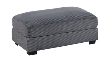 Living Room Furniture 1Pc Ottoman Dark Gray Corduroy Soft Cushion Cocktail Ottoman Wood Legs Dark Gray Primary Living Space Grey Contemporary,Modern Rectangle Corduroy