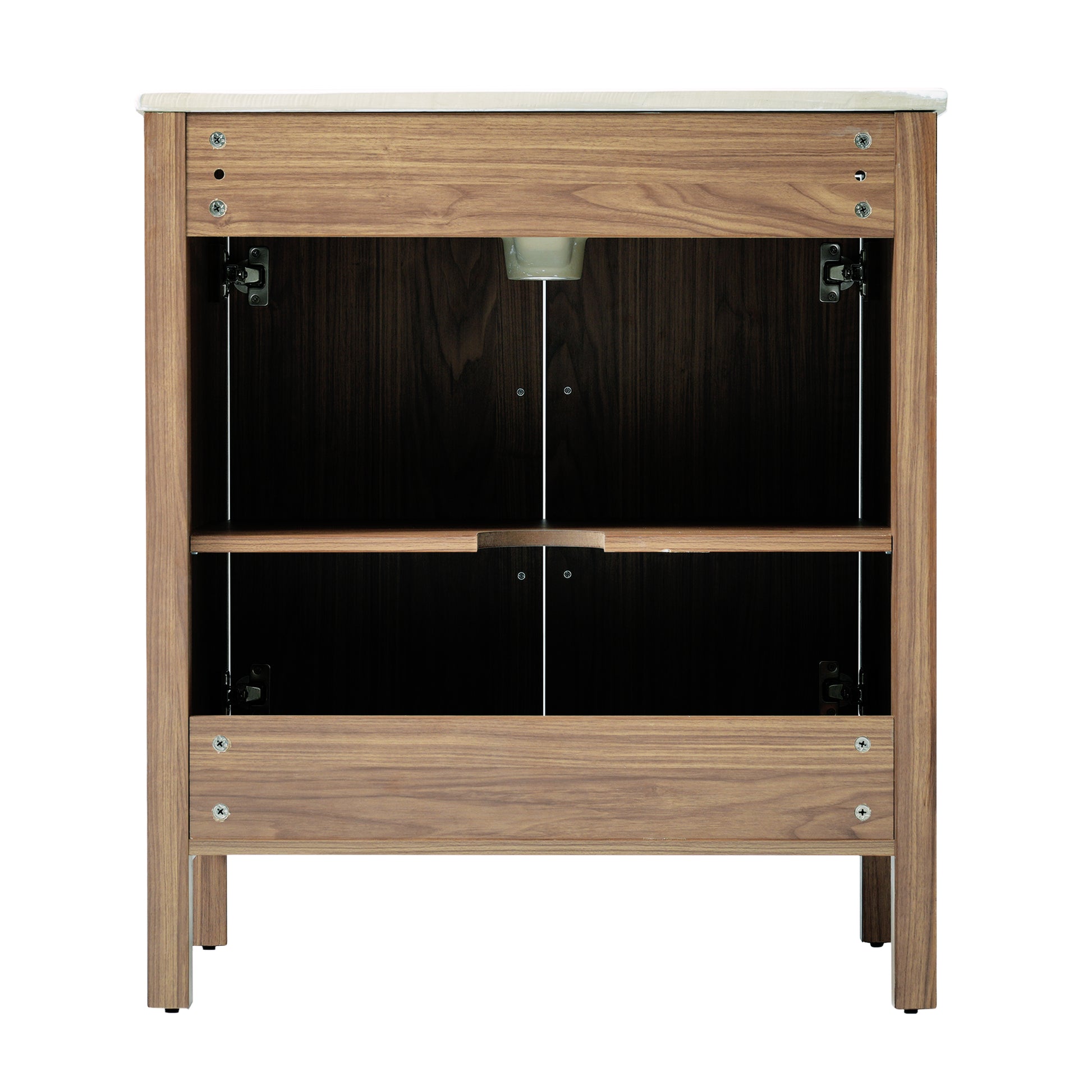 30" Wood Color Bathroom Vanity With Single Sink, Combination Under Counter Sink, Bathroom Storage Cabinet With Soft Closing Door, Multi Function Storage, Solid Wood Frame Wood Bathroom Solid Wood Mdf