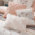 9 Piece Cotton Percale Comforter Set Blush Queen Queen Blush Polyester