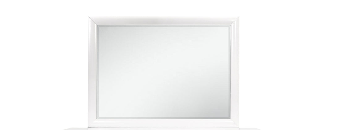 Civic White Mirror White Solid Wood Mdf