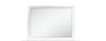 Civic White Mirror White Solid Wood Mdf