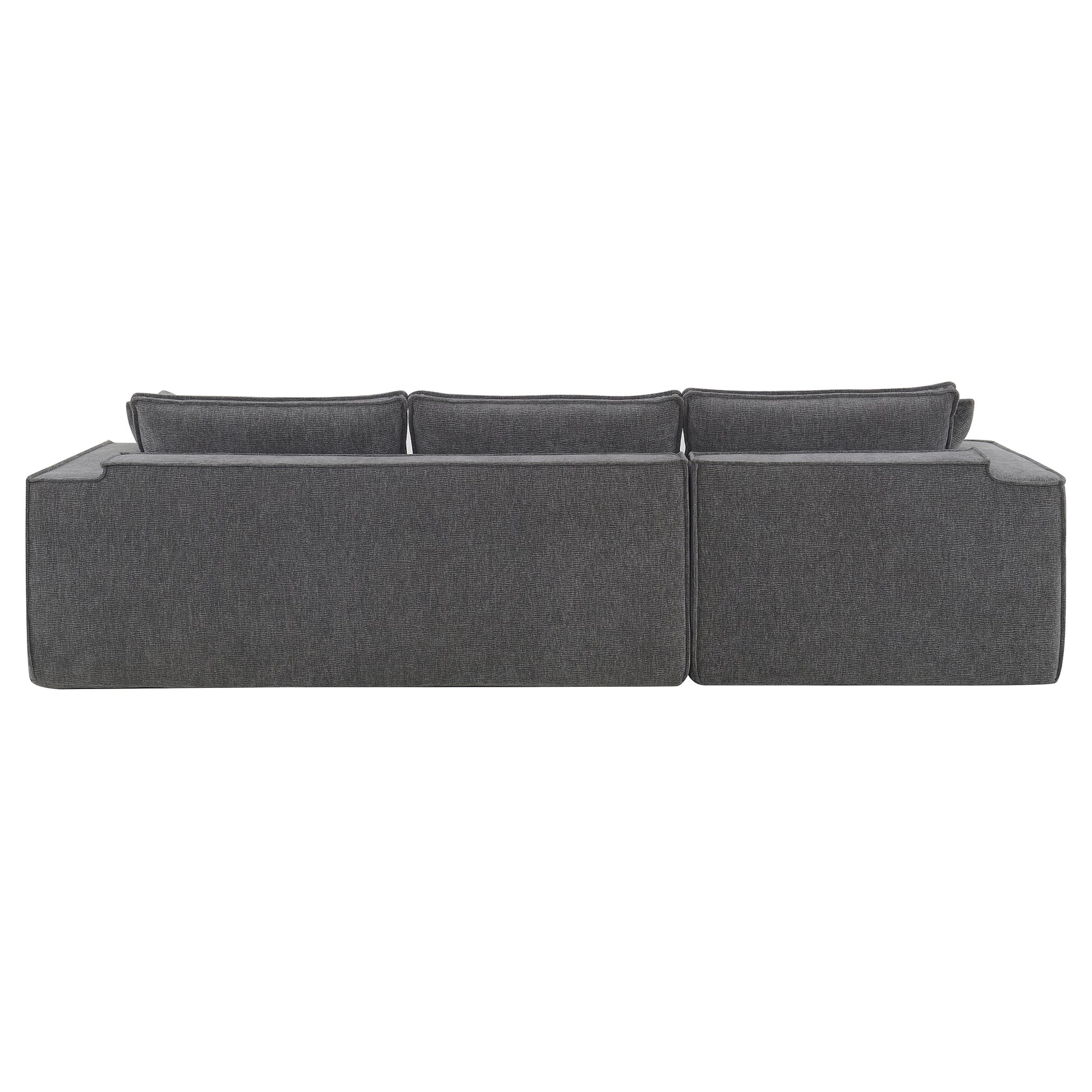 111.5*72"Minimalist Style Modular Sectional Sofa,Wrinkle Resistant Chenille Couch Set,L Shaped Sleeper Sofa Bed For Living Room,2 Pic Free Combination,No Assembly Require,3 Colors Gray Chenille 4 Seat