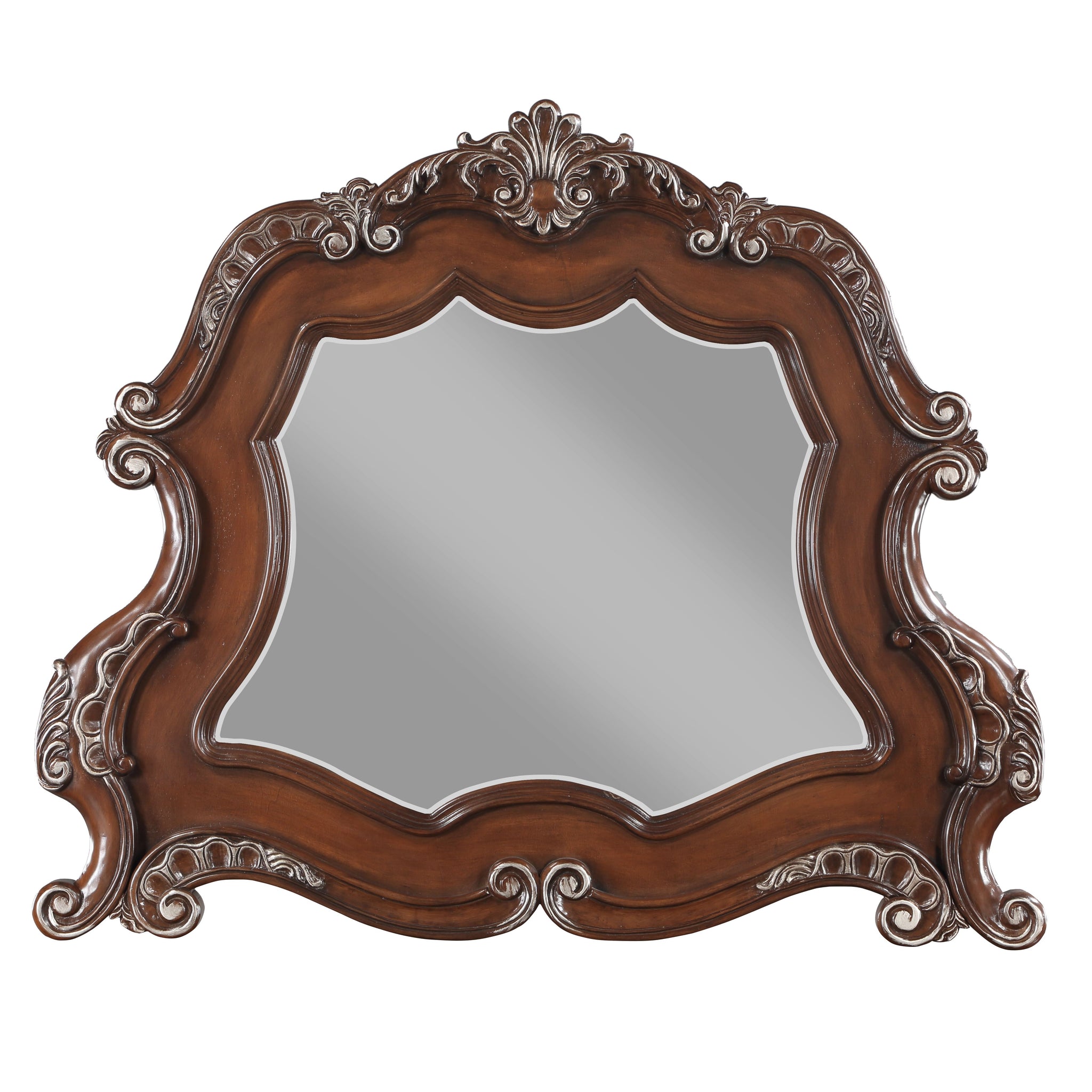 Latisha Mirror, White Finish Bd02256 Espresso Wood