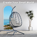 Egg Chair With Stand Indoor Outdoor Swing Chair Patio Wicker Hanging Egg Chair Hanging Basket Chair Hammock Chair With Stand For Bedroom Living Room Balcony Yes Sectional Light Gray Water Resistant