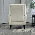Coolmore Wood Frame Armchair, Modern Accent Chair Lounge Chair With Sturdy Wood Legs For Living Room Bedroom Beige Beige Primary Living Space Foam Velvet