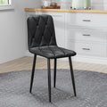 Dining Chairs Set Of 4, Modern Kitchen Dining Room Chairs, Pu Dining Chair Upholstered Cushion Seat And Sturdy Metal Legs Black Leather