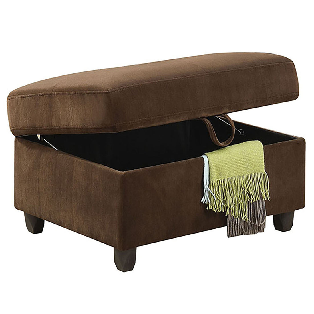 Chocolate Storage Upholstery Ottoman Chocolate Velvet Wood Primary Living Space Solid Brown Rectangle With Storage Velvet