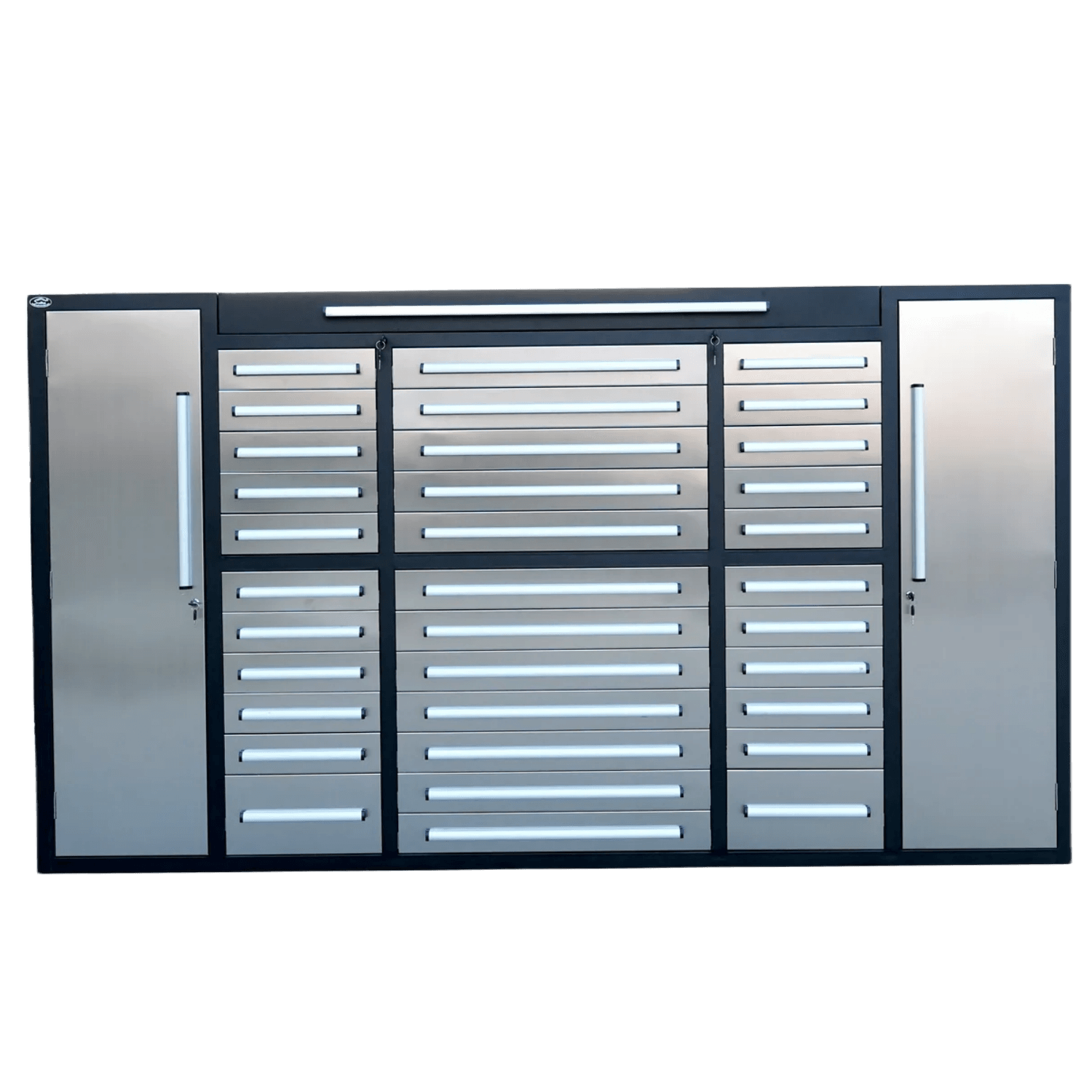 9Ft Storage Cabinet 34 Drawers Silver Steel