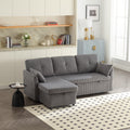United We Win Furniture, Modular L Shaped Sofa, Modular Long Sofa With Reversible Chaise Lounge, Sofa Bed, Sleeper Sofa, Modular Sofa Combination With Storage Seats. Dark Grey Velvet 4 Seat
