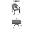 Cushions In Random Colors 5 Piece Set Of Cast Aluminum Patio Furniture With Cushions Yes Dining Set Black Seats 4 Rust Resistant Frame Water Resistant Cushion Garden & Outdoor Complete Patio Sets Aluminium