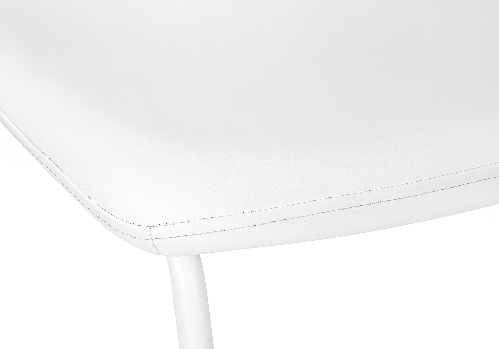 Office Chair, Bar Height, Standing, Computer Desk, Work, White Leather Look, White Metal, Contemporary, Modern White Foam Polyurethane