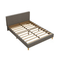 Queen Size Bed, Cotton Linen Fabric, Simple Style, Stable Structure, Easy To Install, Dark Gray Queen Dark Gray Mdf Acacia