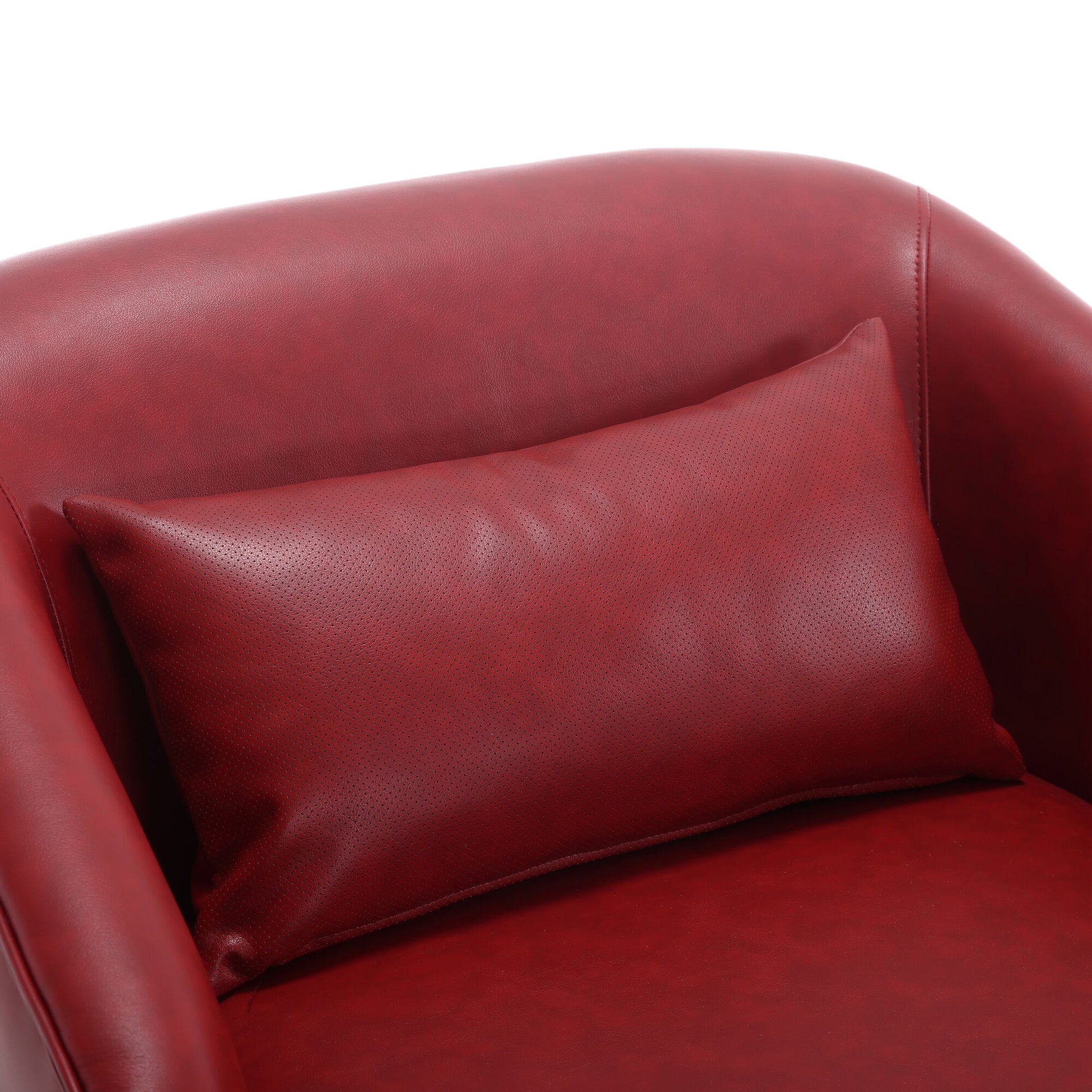 Coolmore Swivel Barrel Chair, Comfy Round Accent Sofa Chair For Living Room, 360 Degree Swivel Barrel Club Chair, Leisure Arm Chair For Nursery, Hotel, Bedroom, Office, Lounge Wine Red Pu Wine Red Primary Living Space Foam Pu Leather