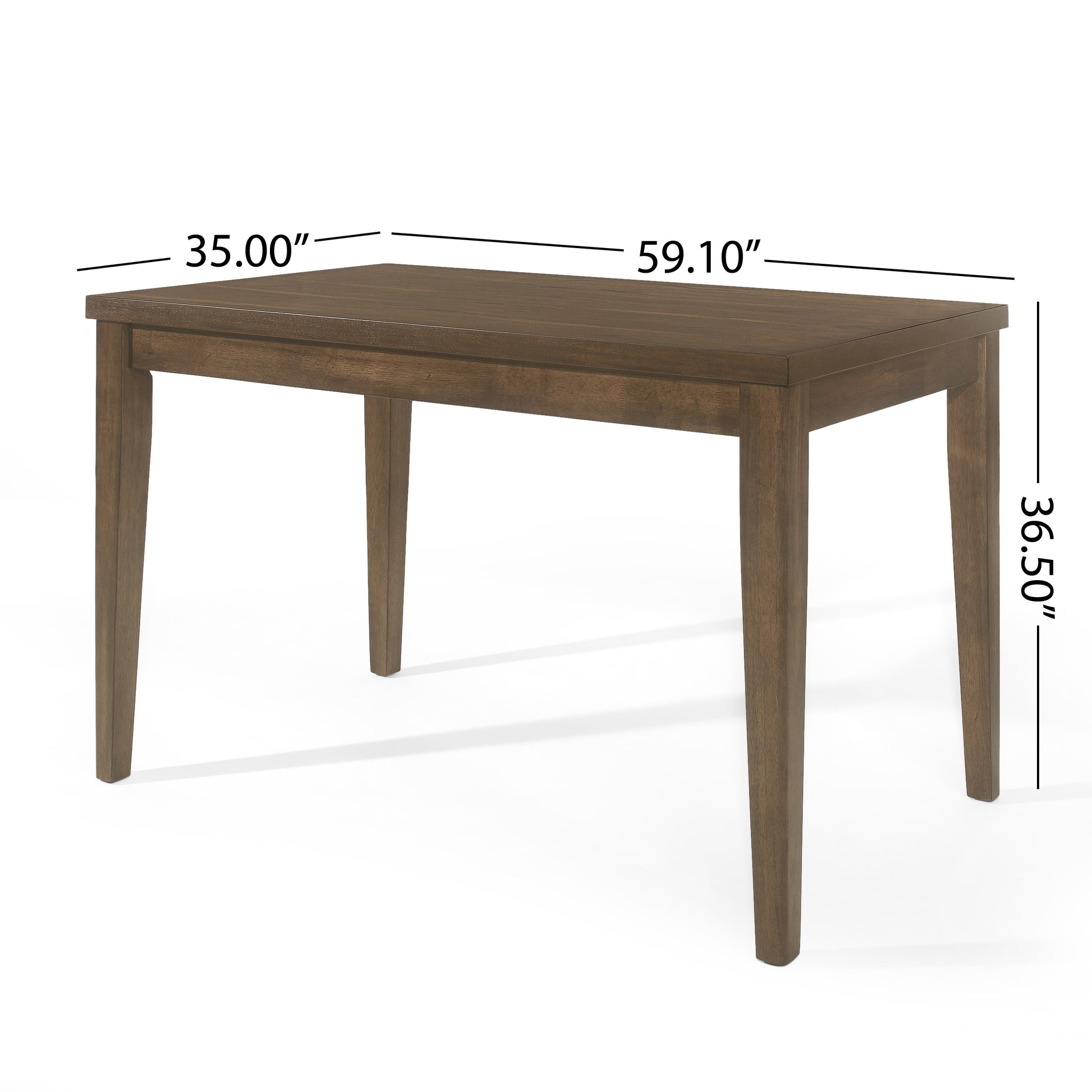 Wood Counter Height Dining Table, Antique Brown, 35"D X 59.1"W X 36.5"H Antique Brown Wood