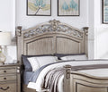 Formal Traditional Antique Silver 1Pc Queen Size Bed Unique Design Headboard Footboard Bedframe Box Spring Required Queen Antique Silver Wood Bedroom American Traditional,Classic,Contemporary,Luxury,Traditional Pine Bed Frame Plywood