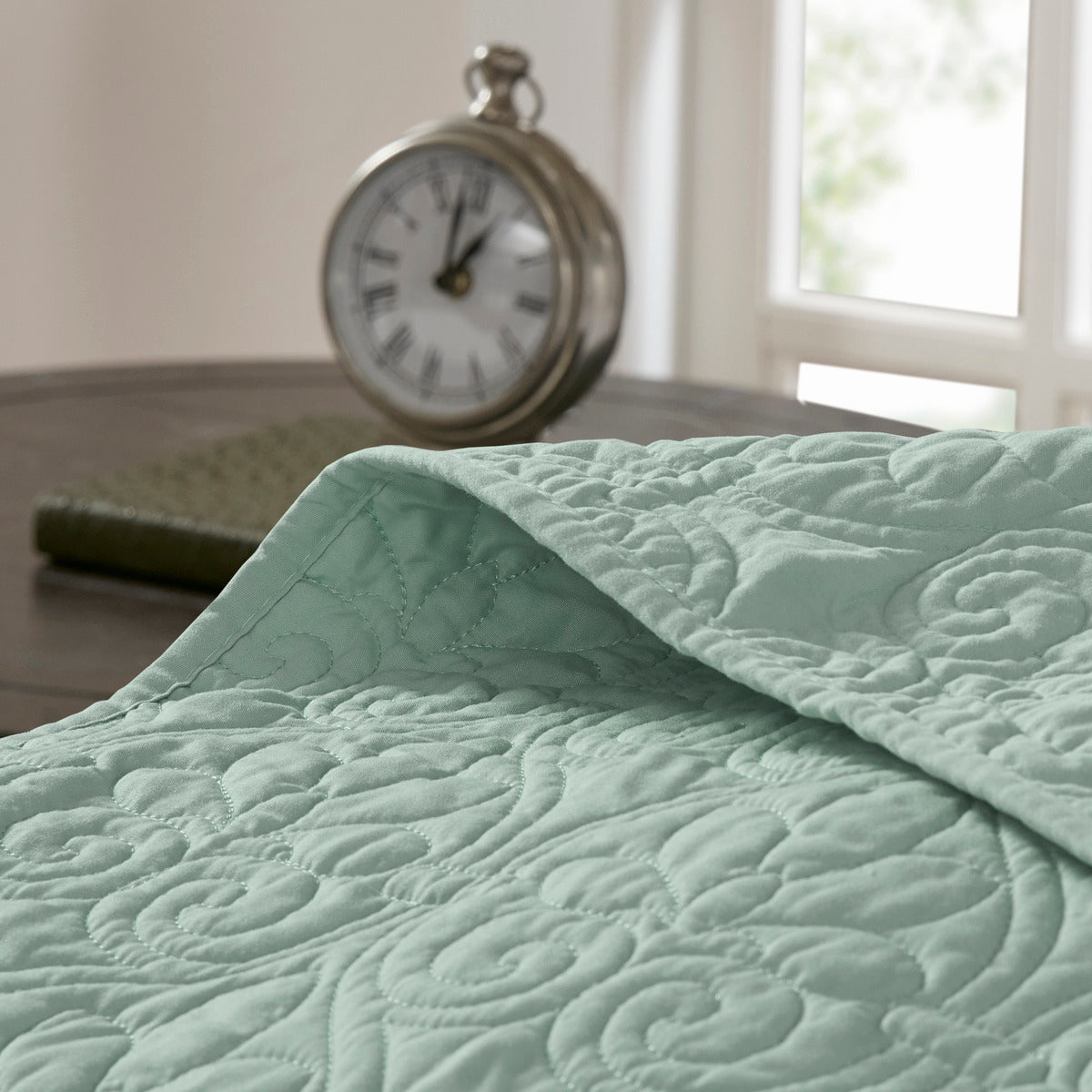 Reversible Quilt Set Seafoam Twin Twin Xl Seafoam Cotton